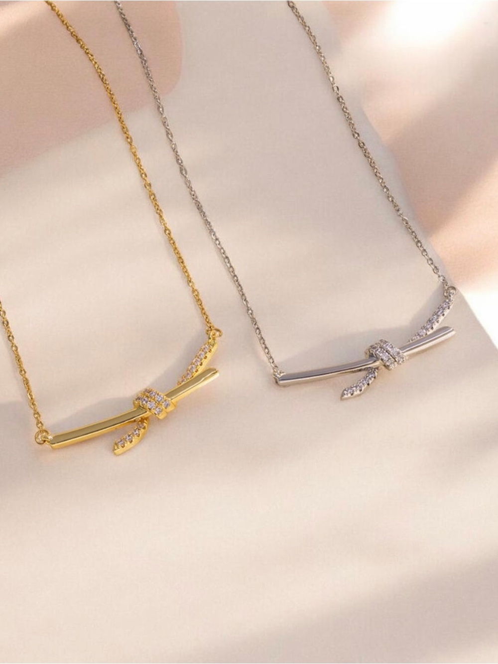 Knot Pave CZ Necklace NWT 18KT Gold Plated Brass PICK ONE